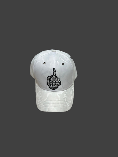 Skeleton Middle Finger Camo Hat – Embroidered