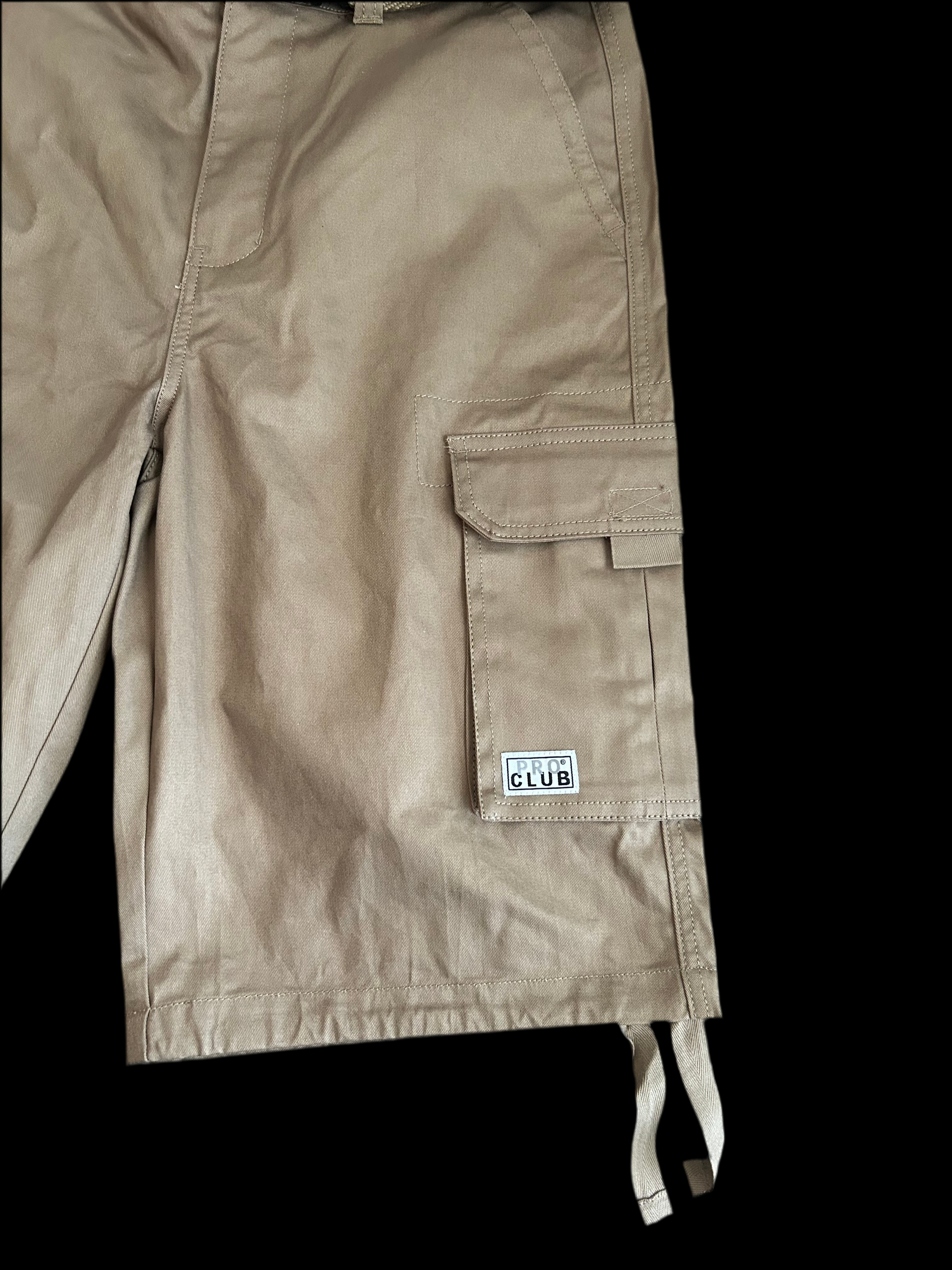 Pro Club Long Cargo Shorts – Khaki