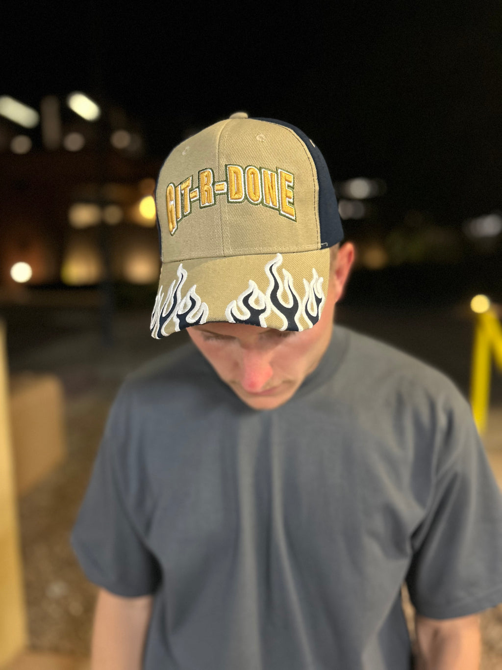 Git-R-Done Flame Visor Hat – Embroidered