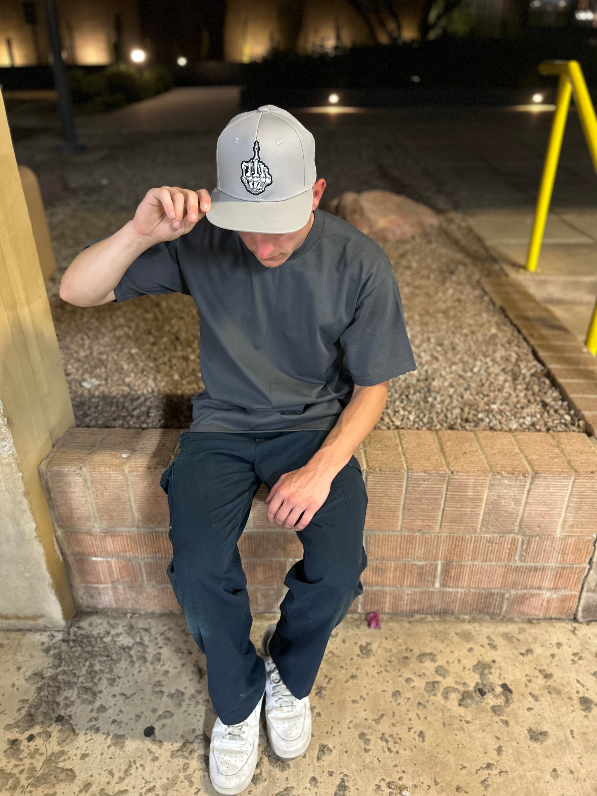 Skeleton Middle Finger Hat – Embroidered
