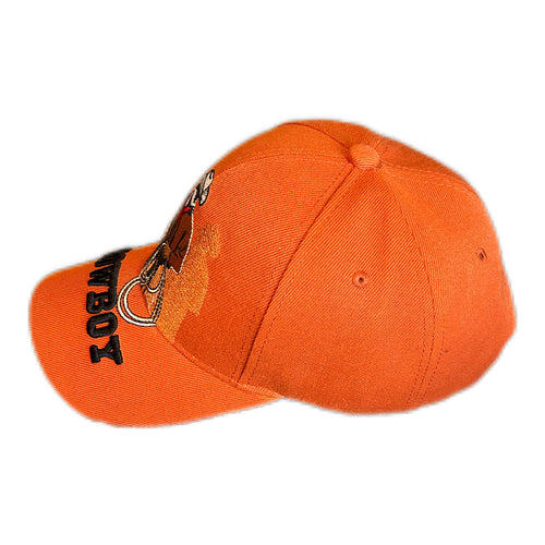 Cowboy Embroidered Hat – Burnt Orange (Velcro Strap)