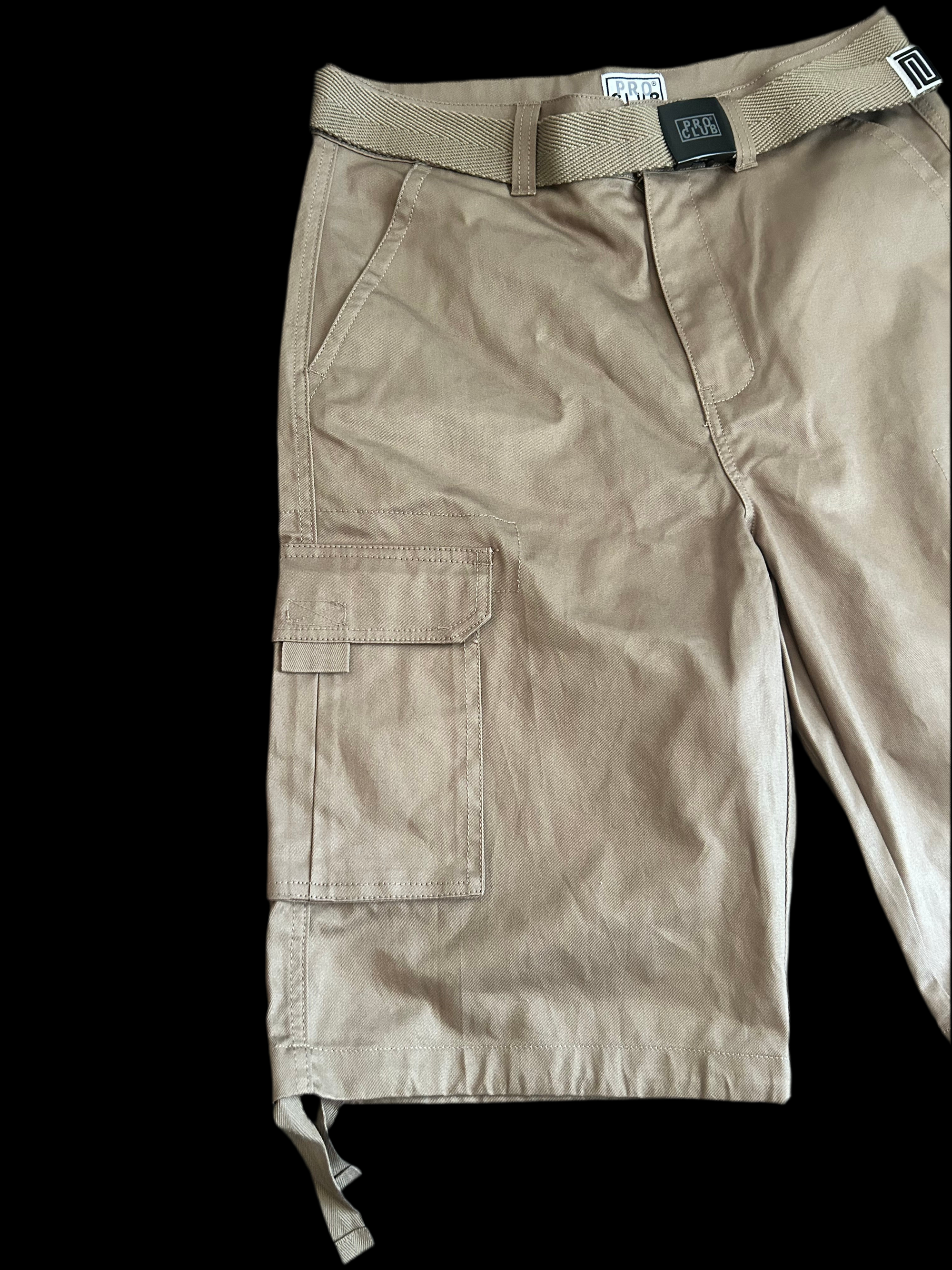 Pro Club Long Cargo Shorts – Khaki