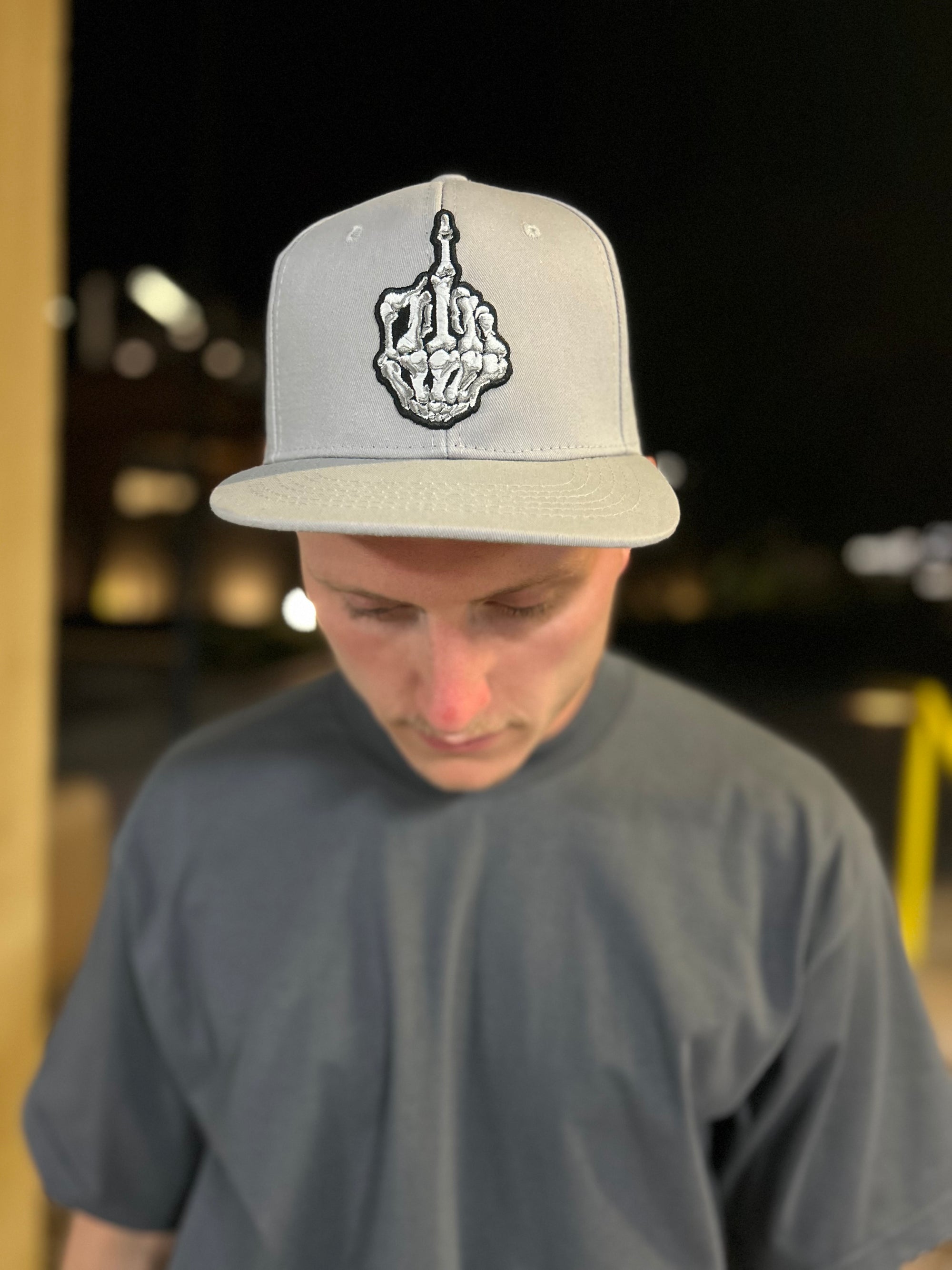 Skeleton Middle Finger Hat – Embroidered