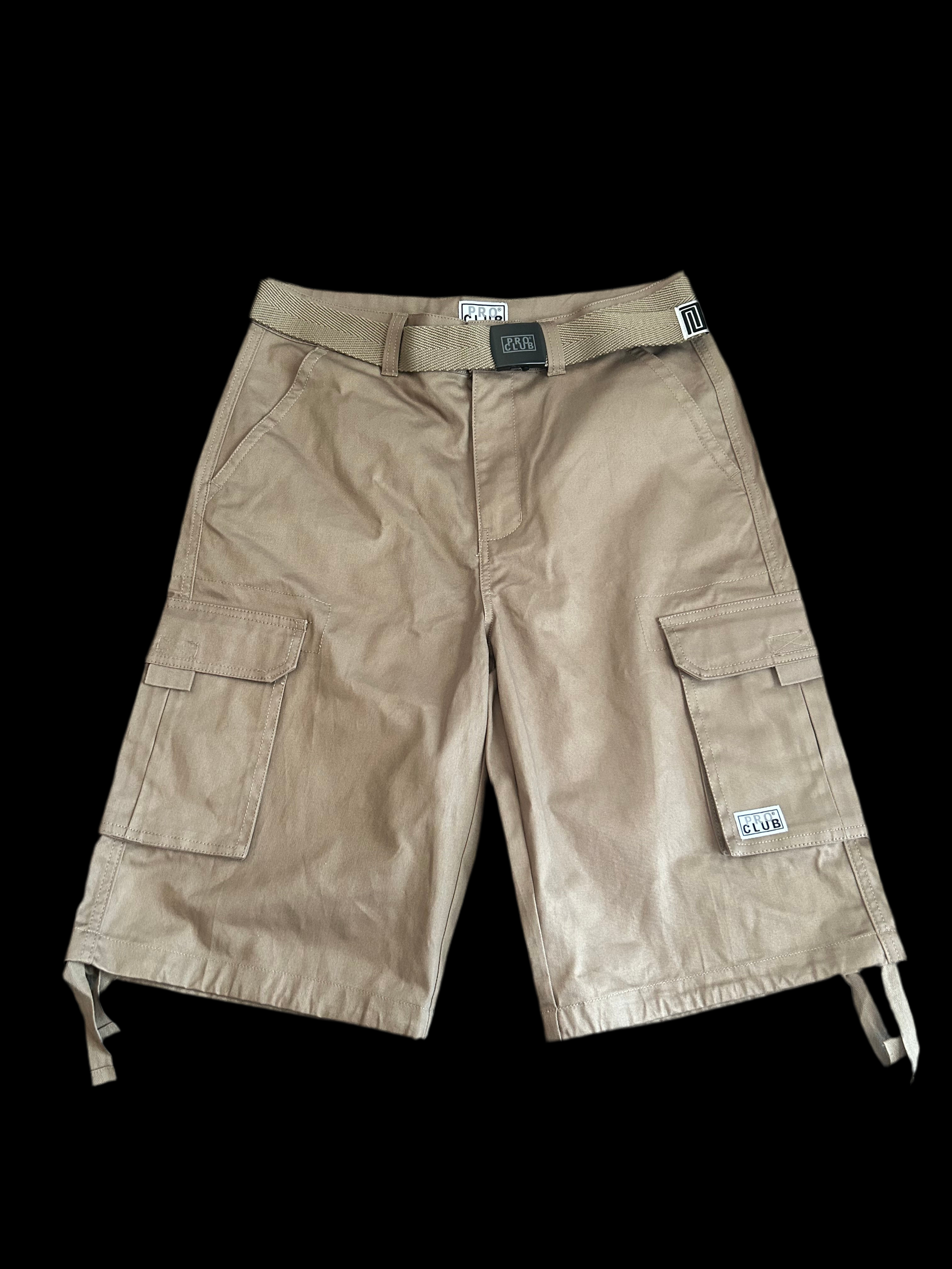 Pro Club Long Cargo Shorts – Khaki